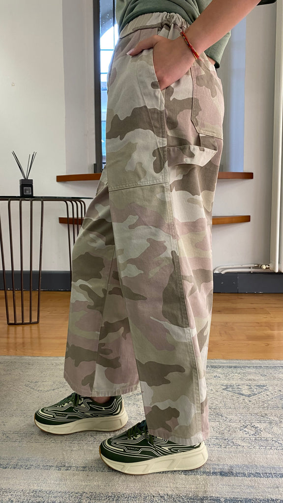 WHITE SAND PANTALONE ELISABETH CAMOUFLAGE