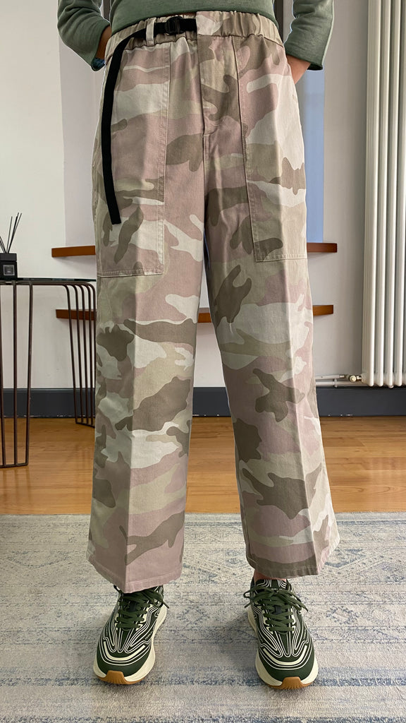WHITE SAND PANTALONE ELISABETH CAMOUFLAGE