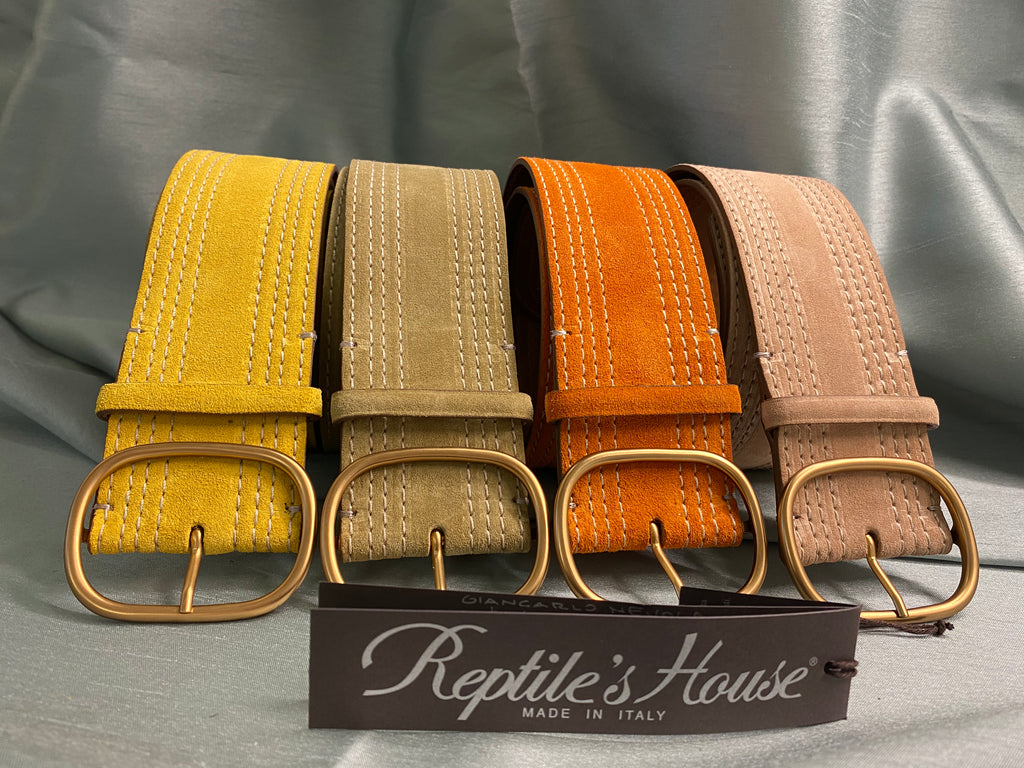 REPTILE'S HOUSE  CINTURONE SUEDE ARANCIO