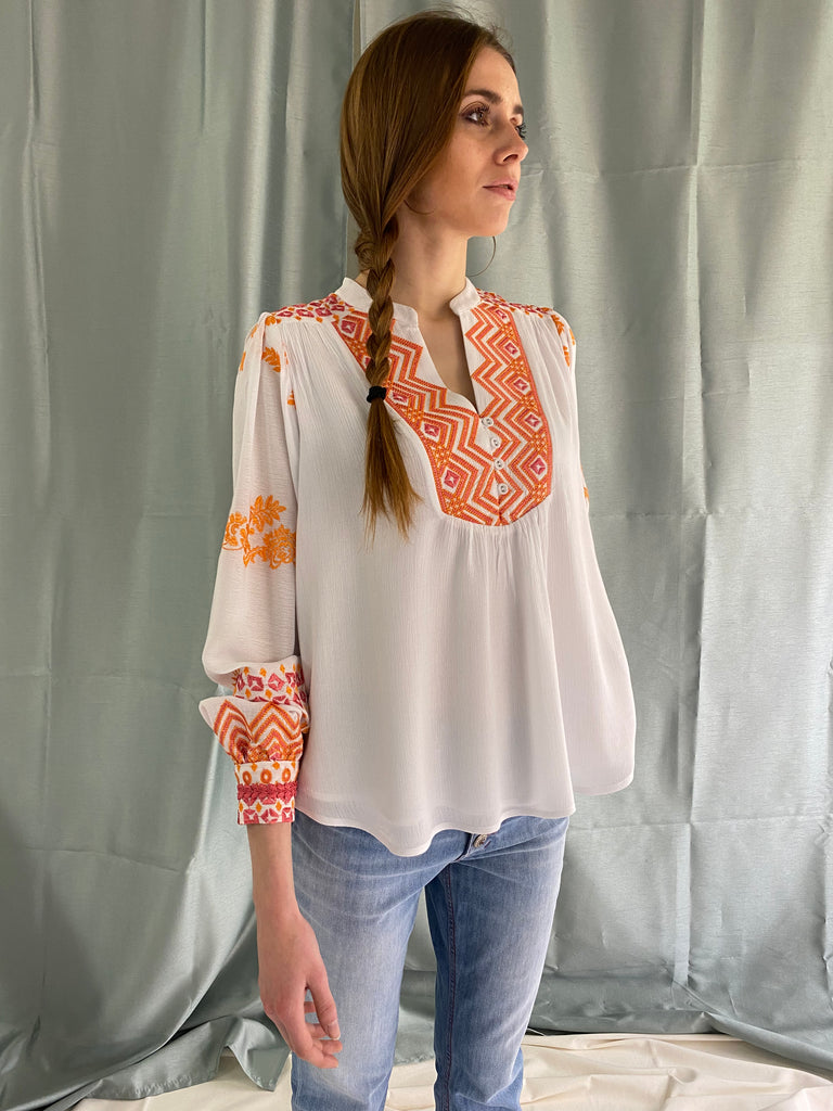 HALE BOB BLUSA RICAMI ORANGE